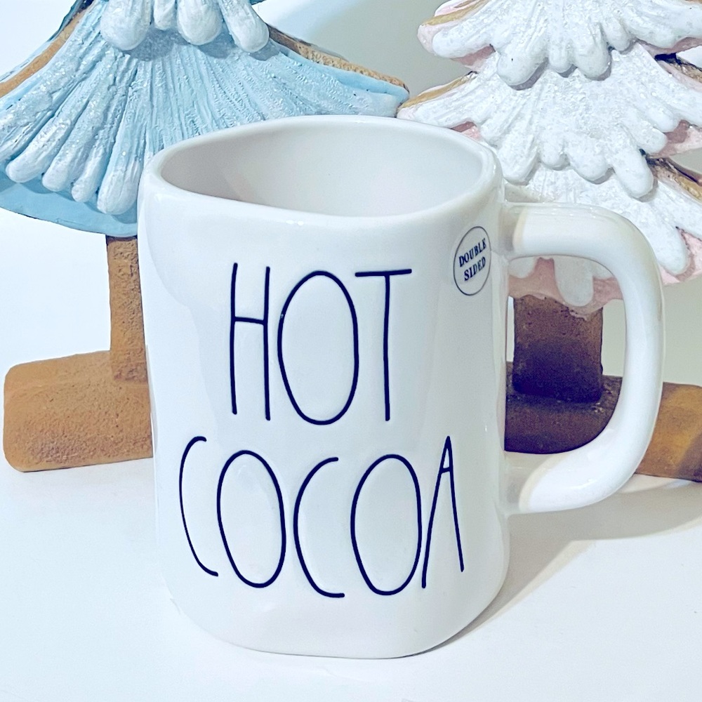 Rae Dunn Christmas Double sided “Hot Cocoa” Mug gingerbread boy